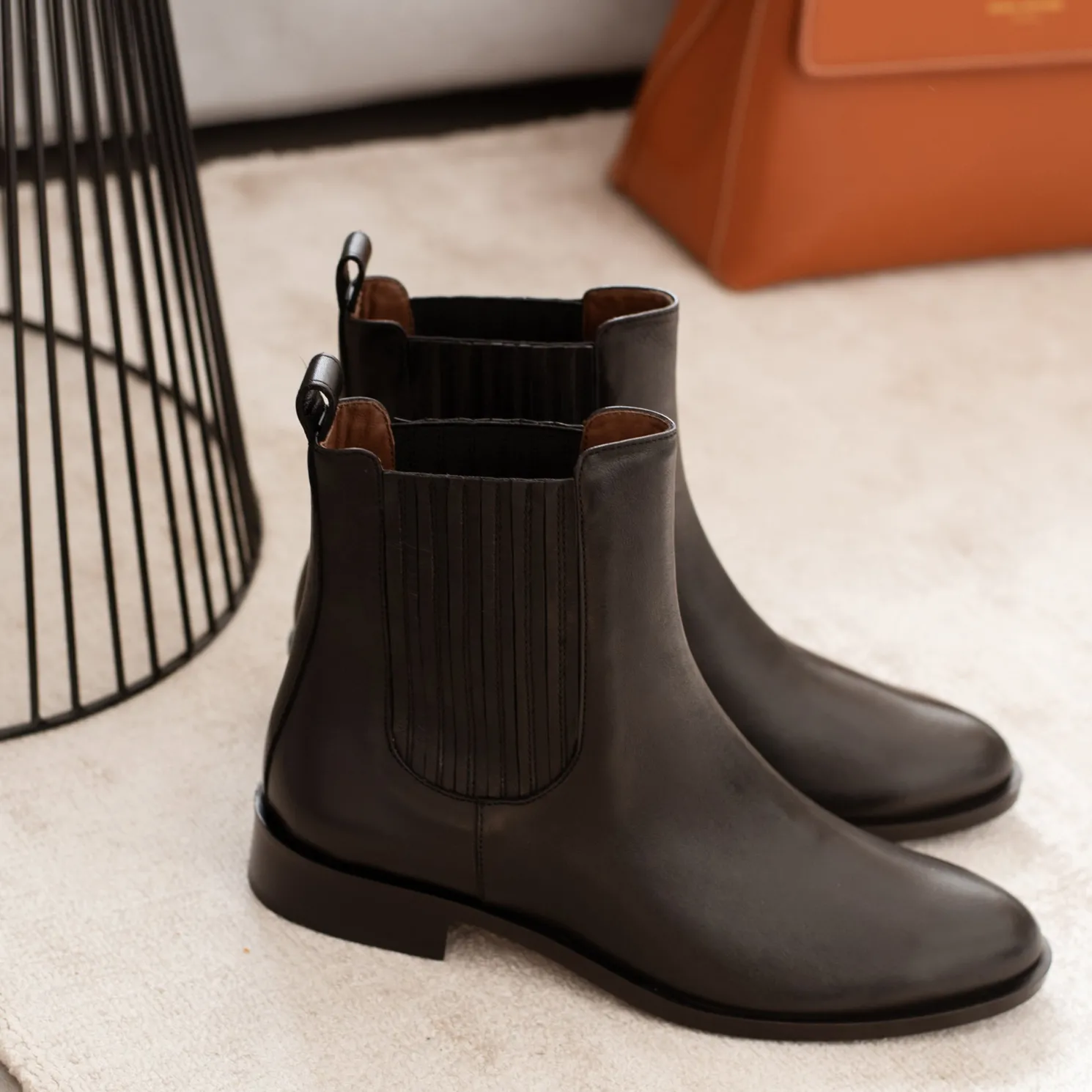 Vendôme Chey zwarte leren chelsea boots van kalfsleer