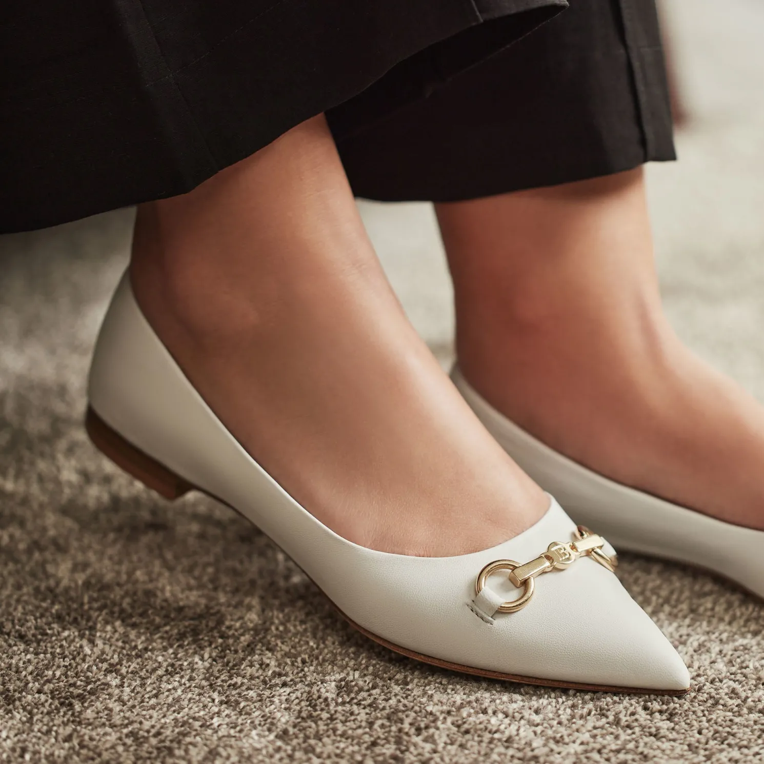 Vendôme Elita witte leren ballerina's van kalfsleer