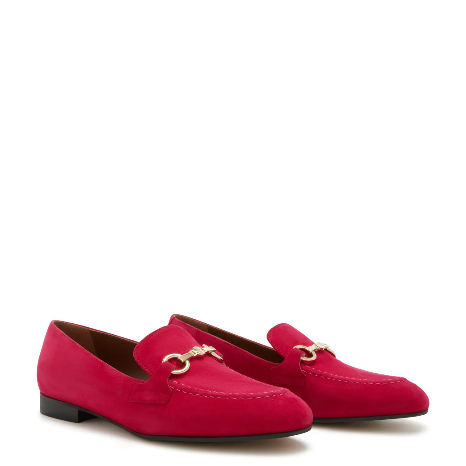 Vendôme Fleur fuchsia suède loafers
