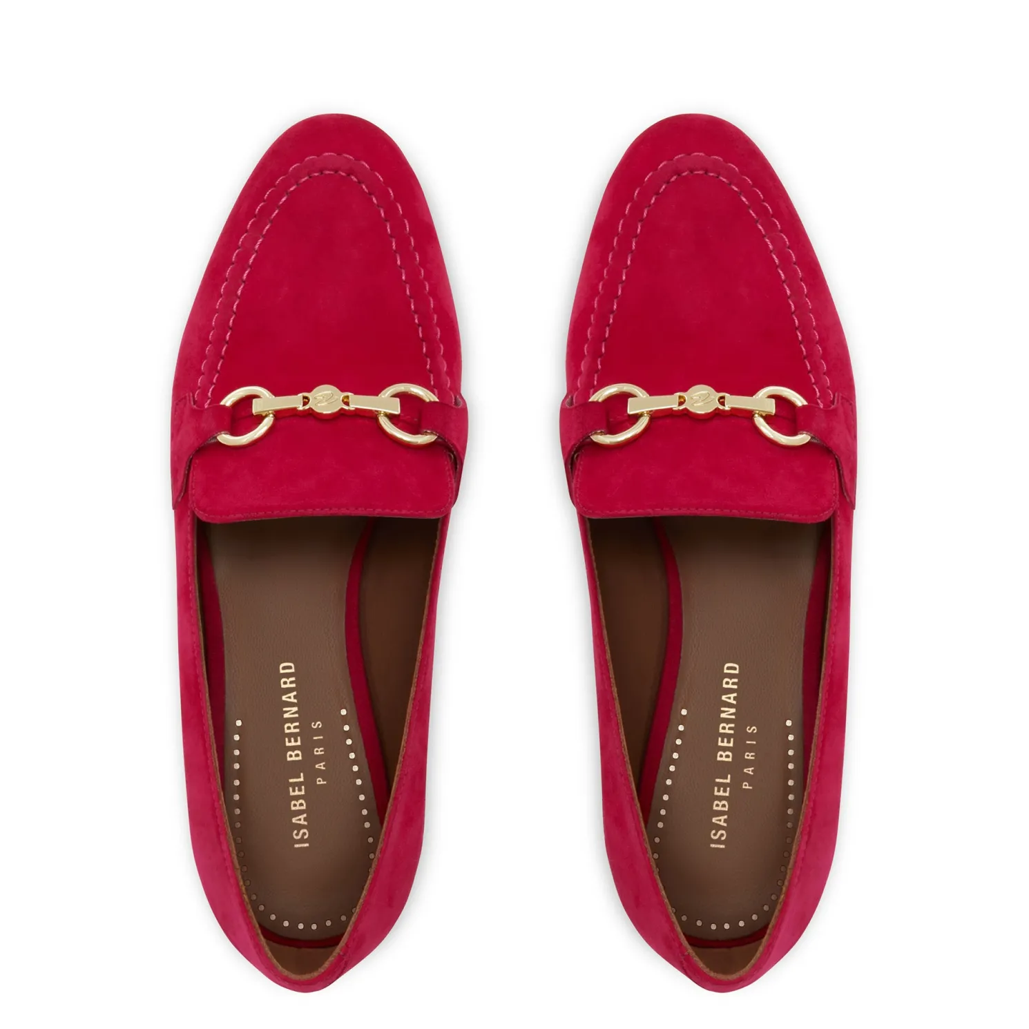 Vendôme Fleur fuchsia suède loafers