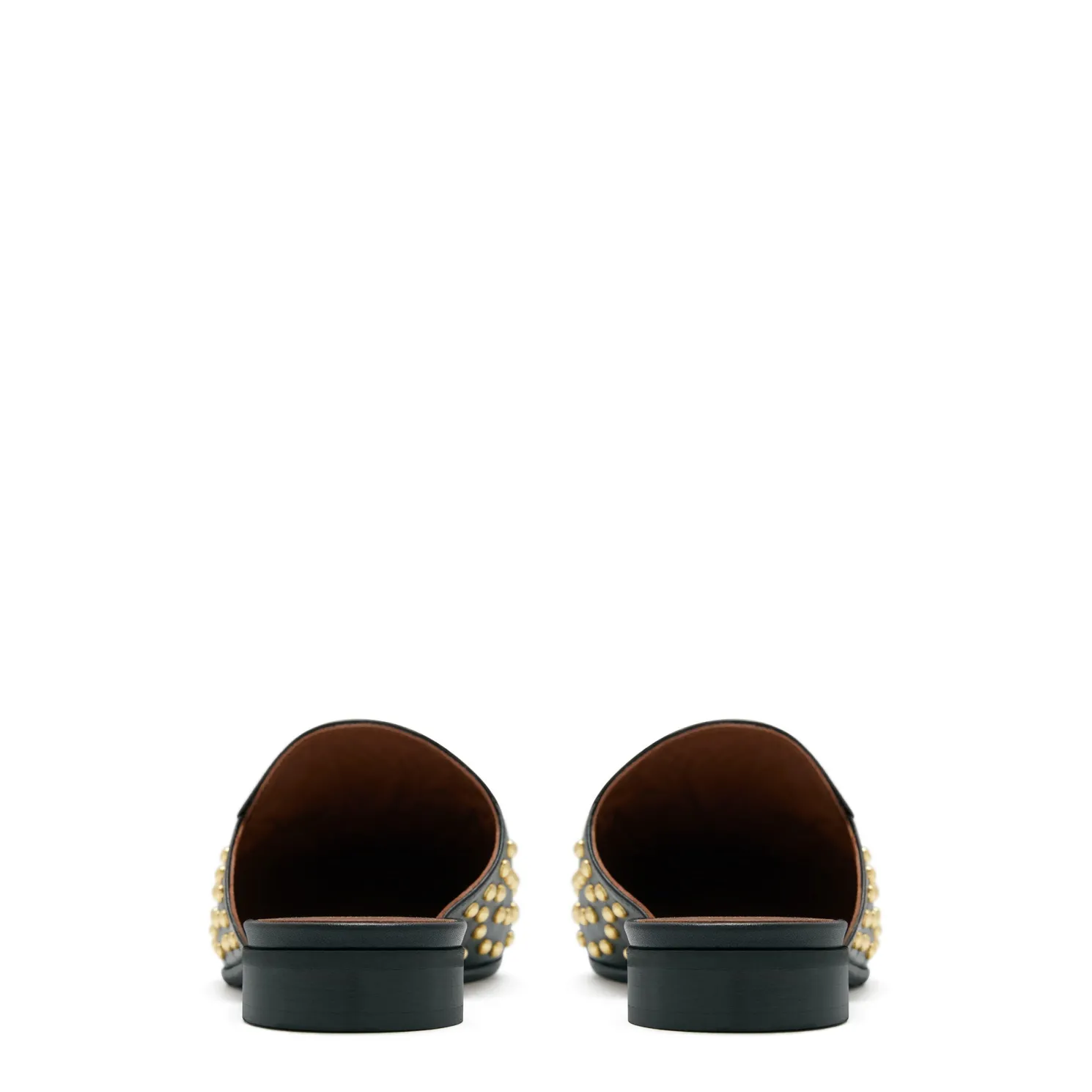 Vendôme Fleur zwarte kalfsleren slipper loafers met studs