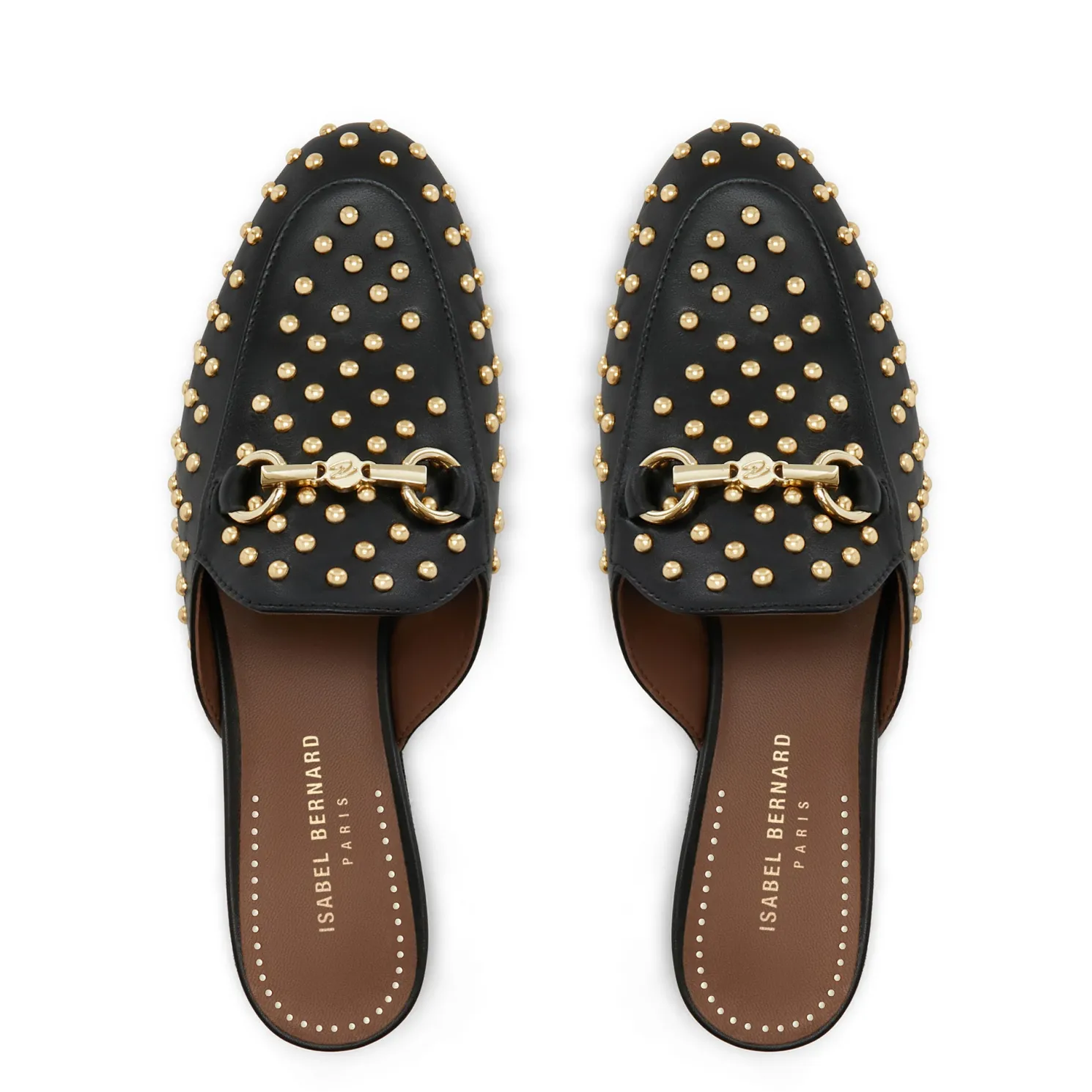 Vendôme Fleur zwarte kalfsleren slipper loafers met studs