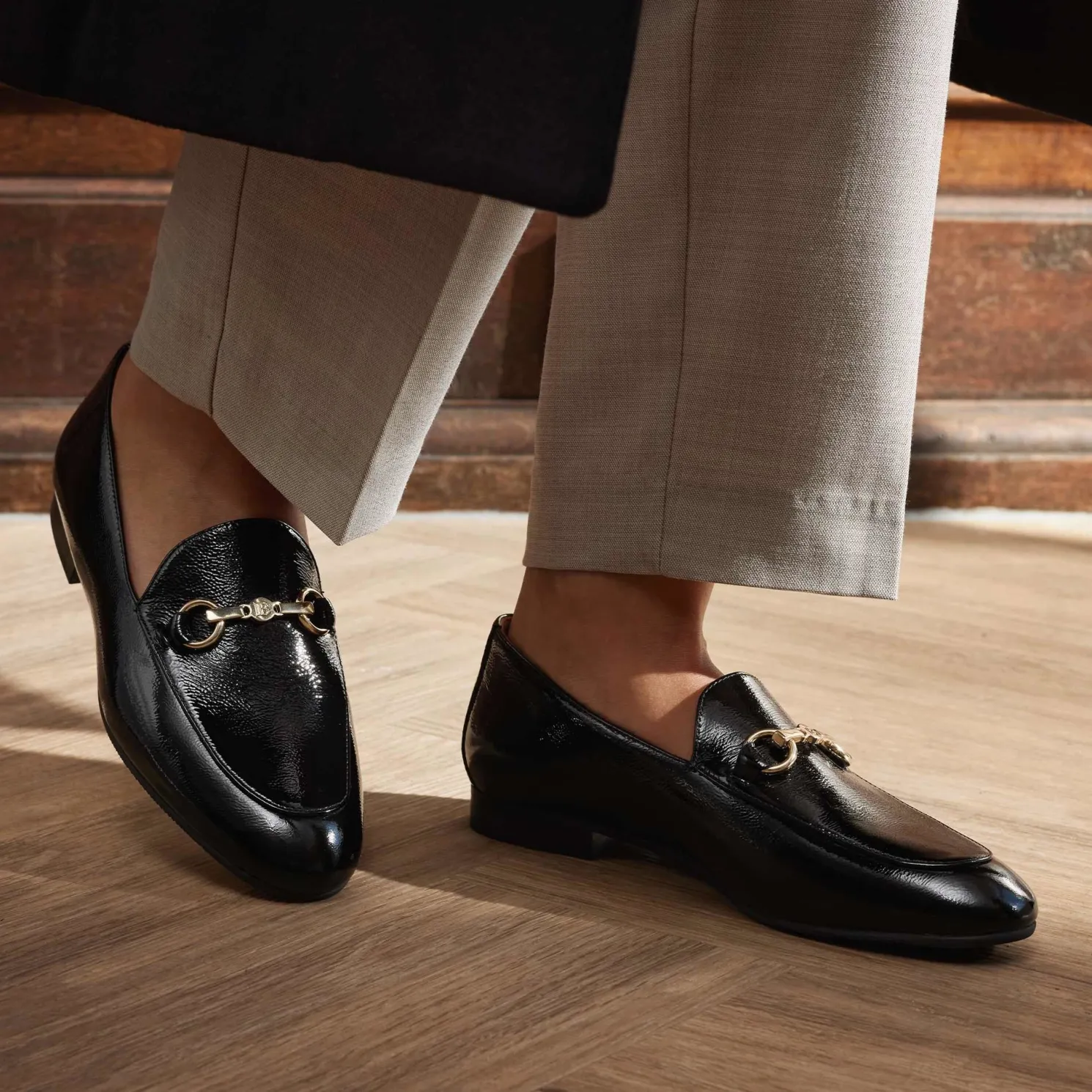 Vendôme Fleur zwarte lakleren loafers van kalfsleer