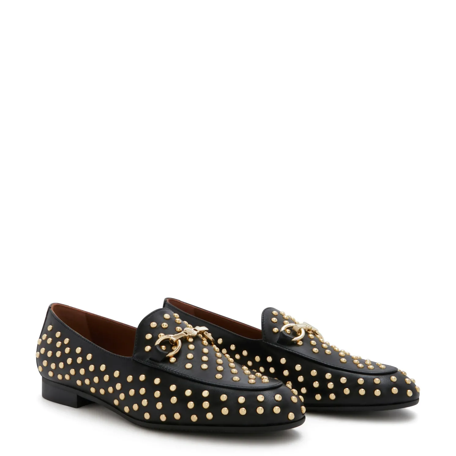 Vendôme Fleur zwarte kalfsleren loafers met studs