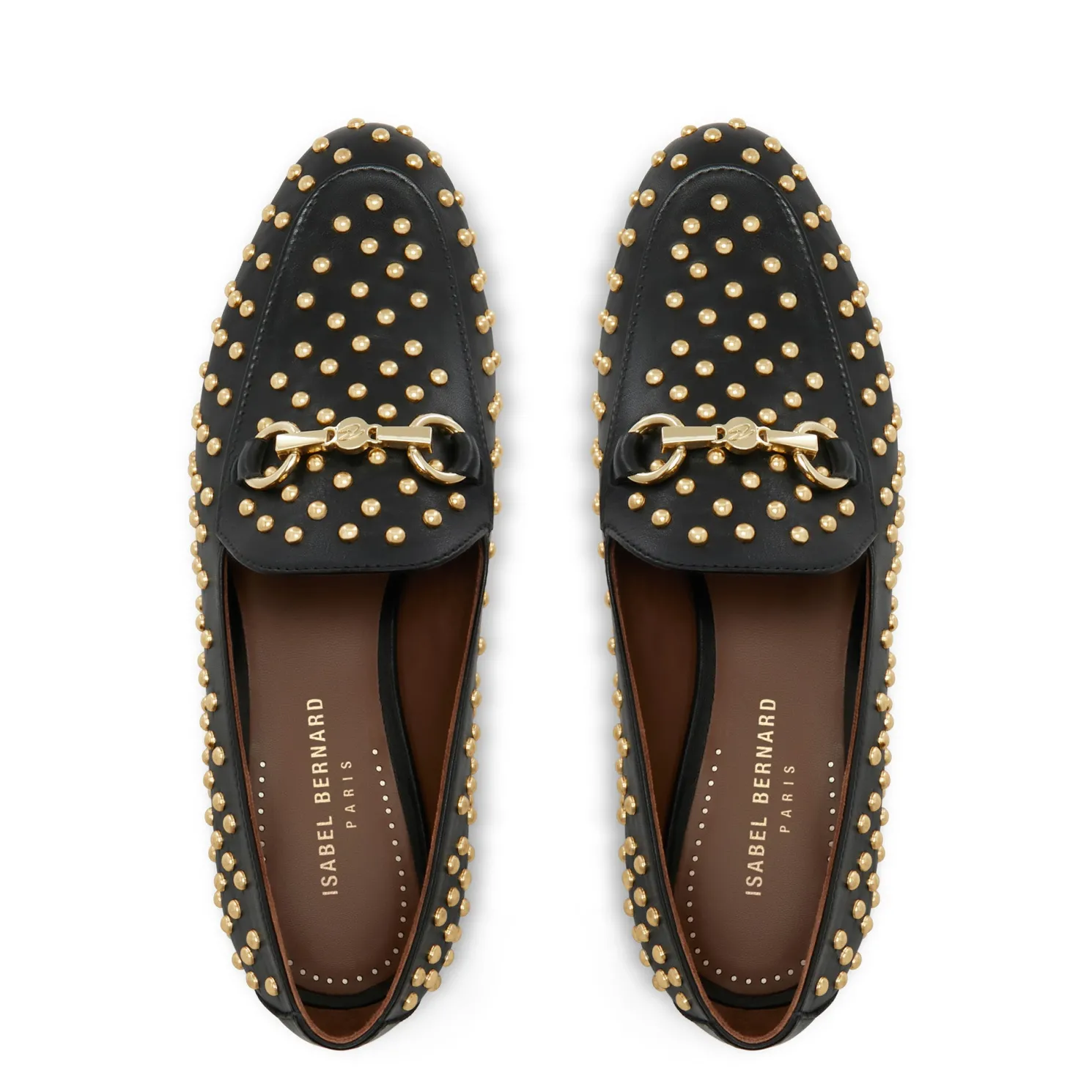 Vendôme Fleur zwarte kalfsleren loafers met studs