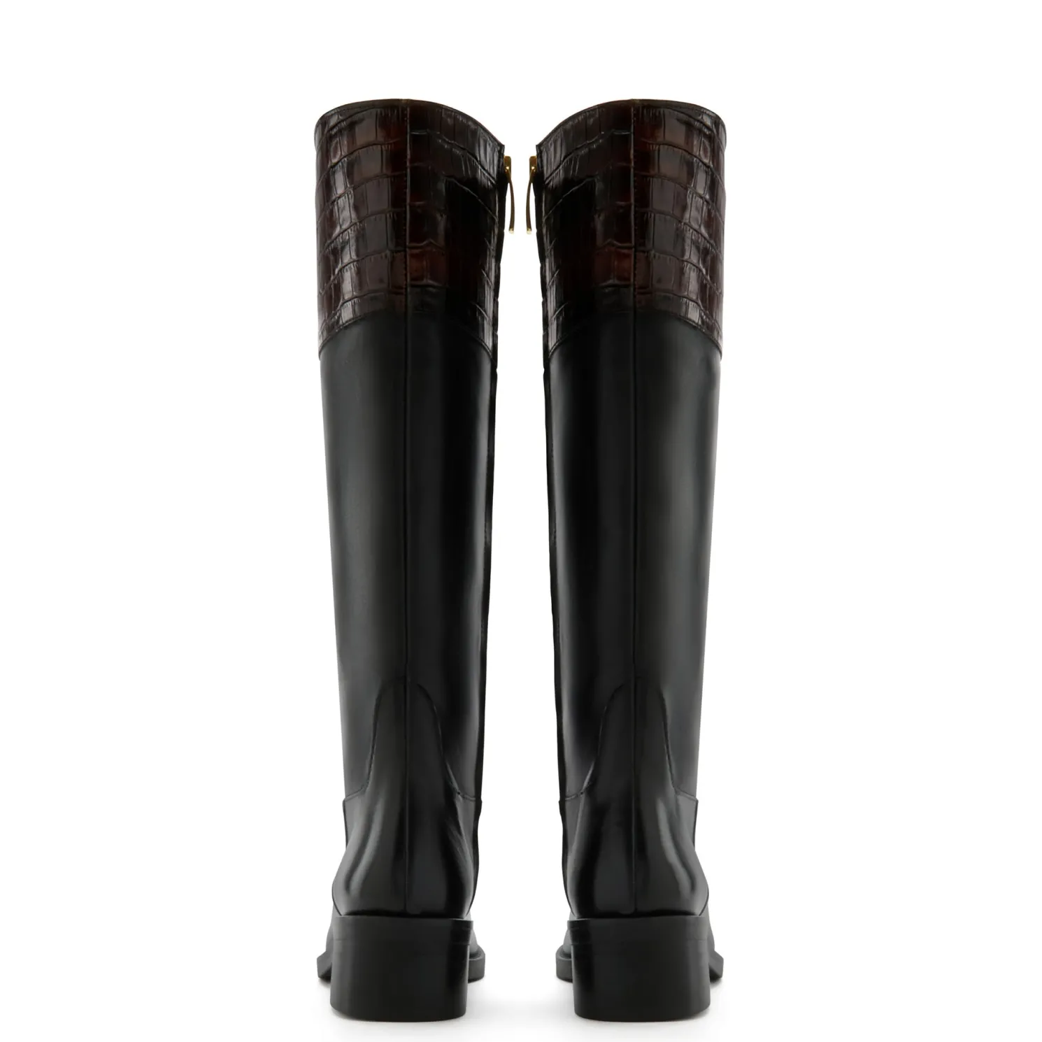 Vendôme Iris zwart met bruine leren laarzen van kalfsleer