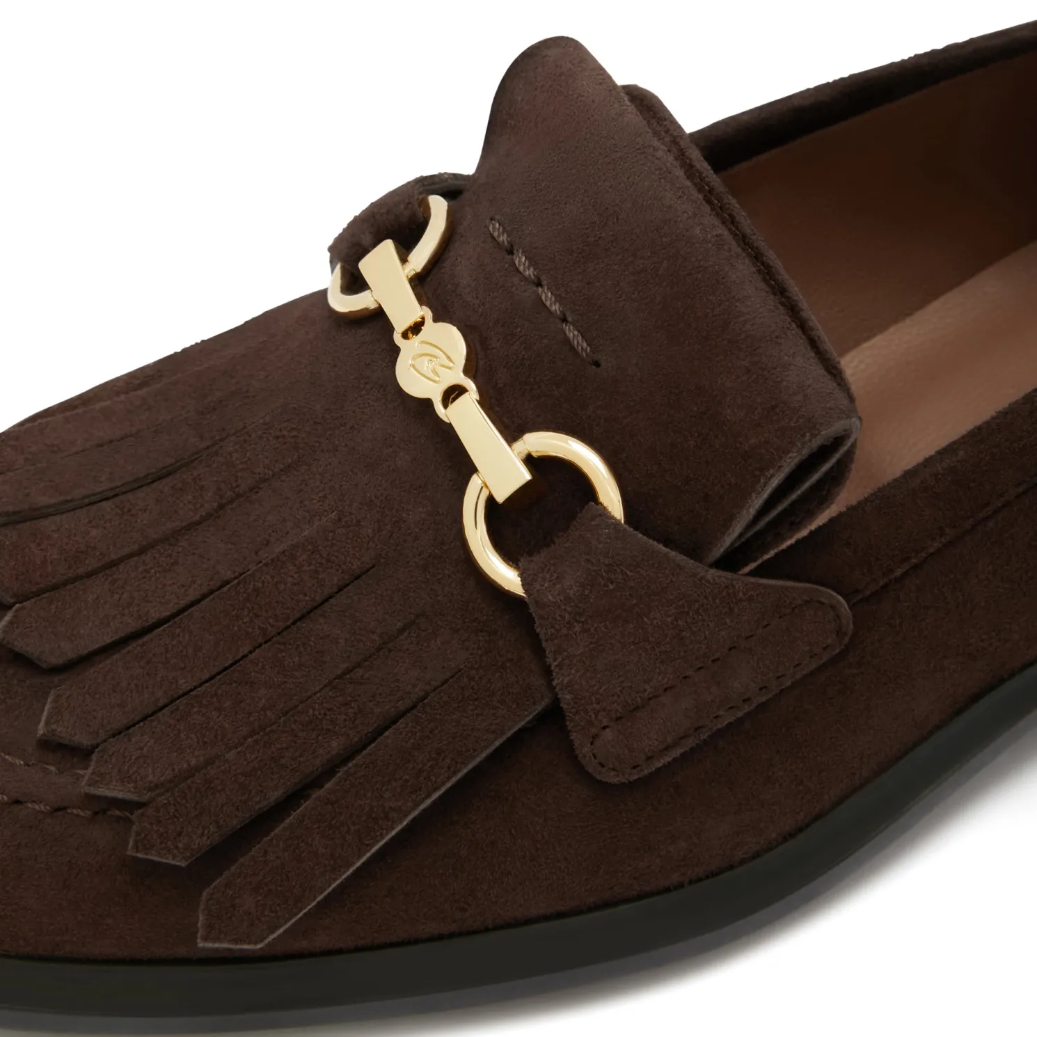 Vendôme Lave bruine suède loafers van kalfsleer