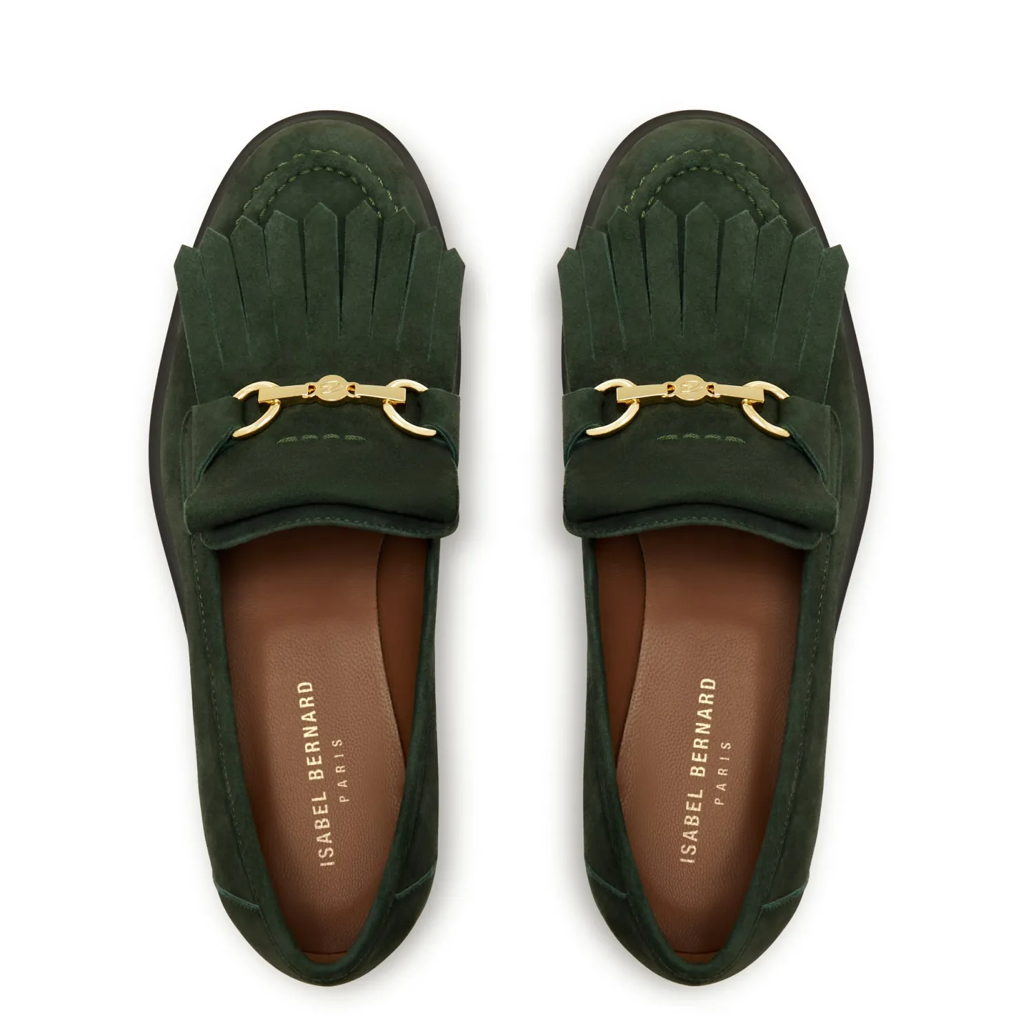 Vendôme Lave donkergroene suède loafers