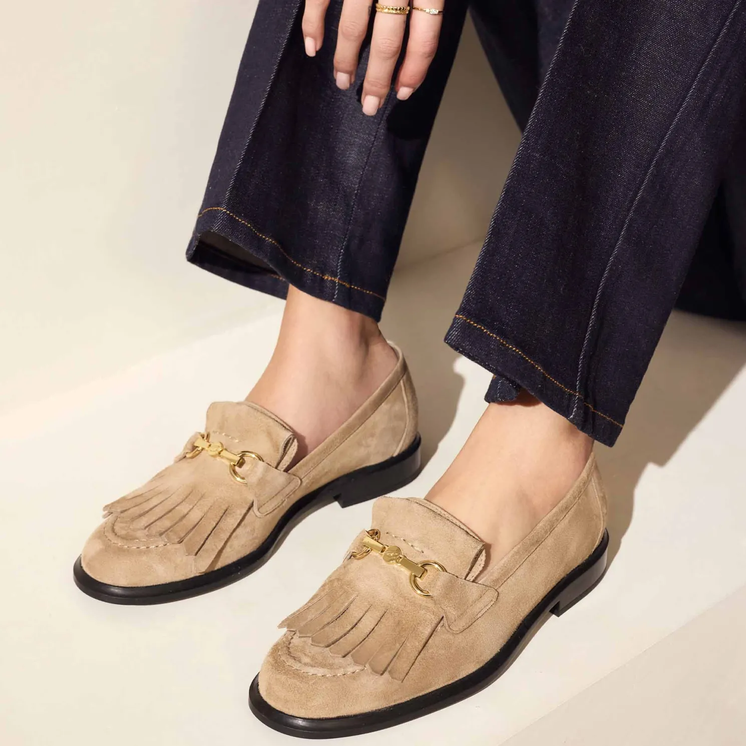 Vendôme Lave taupe suède loafers