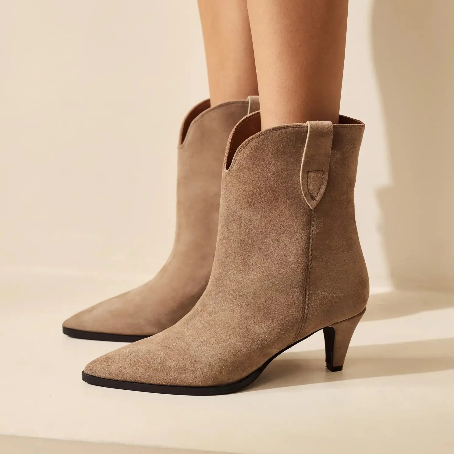 Vendôme Louane taupe suède laarzen